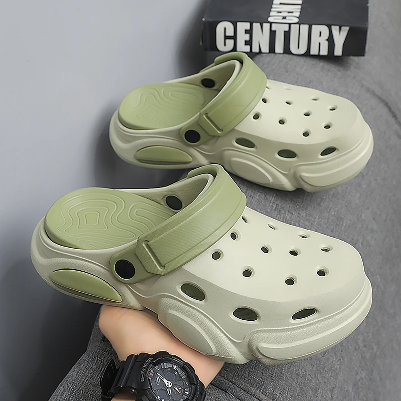 Summer Men's Thick-Soled Non-Slip Breathable Toe-Cap Sandals Casual Beach Slippers