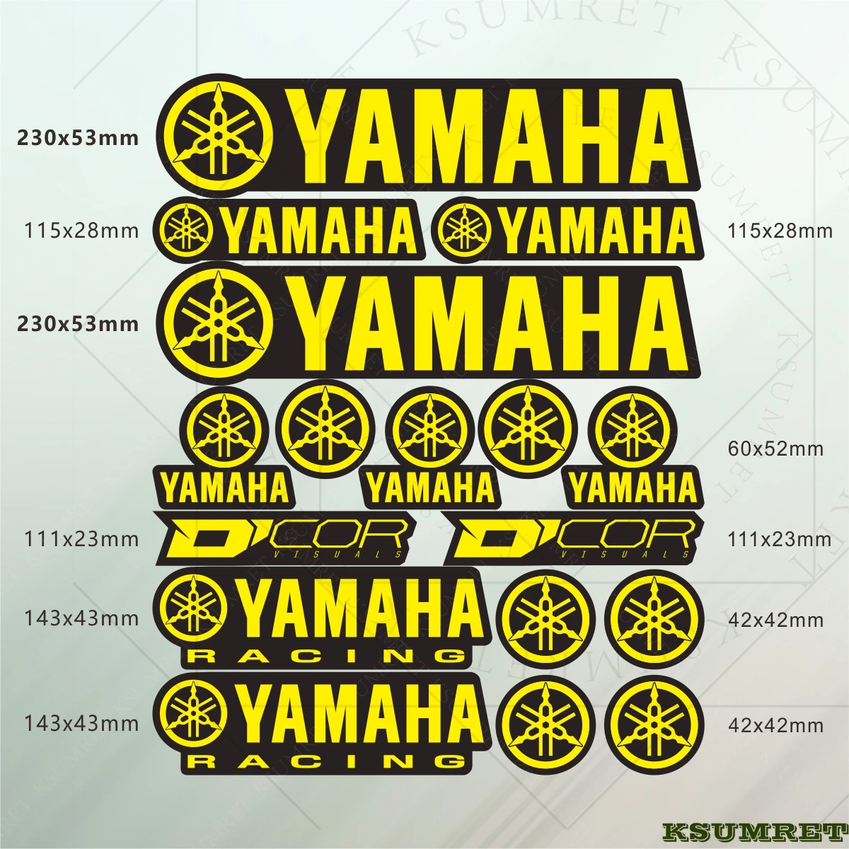 Vinyl For Yamaha Sticker Motorcycle Decals Logo Waterproof Reflection Kit thumbnail 4