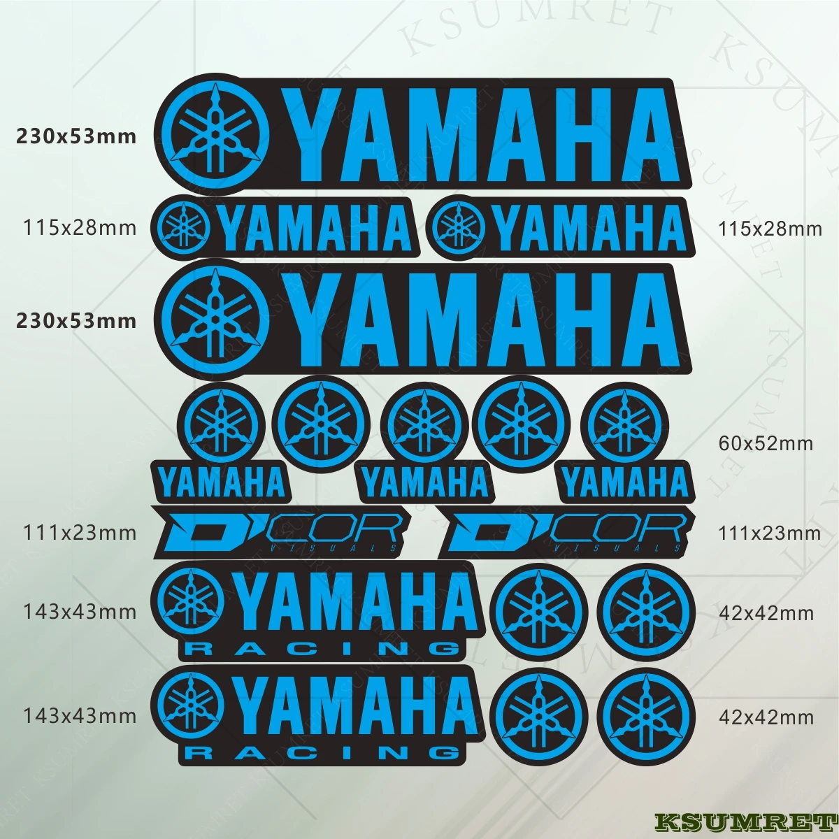 Vinyl For Yamaha Sticker Motorcycle Decals Logo Waterproof Reflection Kit thumbnail 5