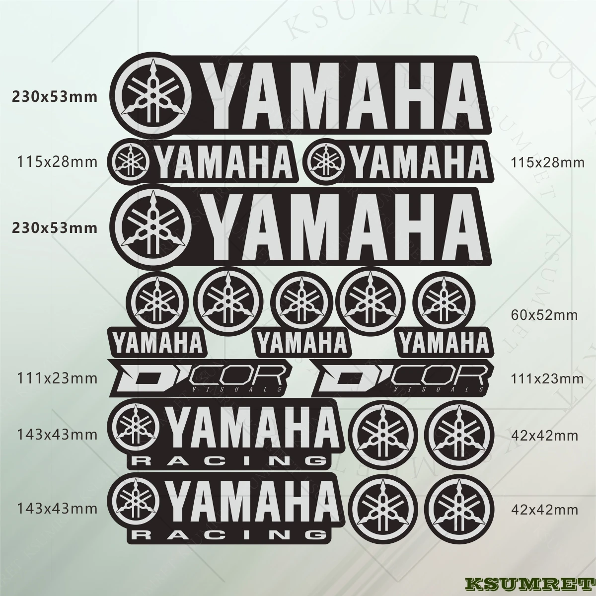 Vinyl For Yamaha Sticker Motorcycle Decals Logo Waterproof Reflection Kit thumbnail 6