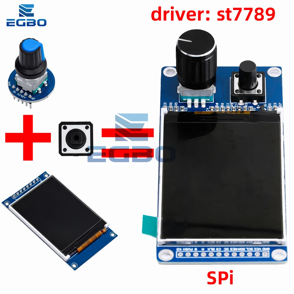 1.8 inch/2.4 inch TFT LCD Display with EC11 Rotary Encoder Combined Module and SPI Interface ST7735S ST7789 for Arduino thumbnail 4