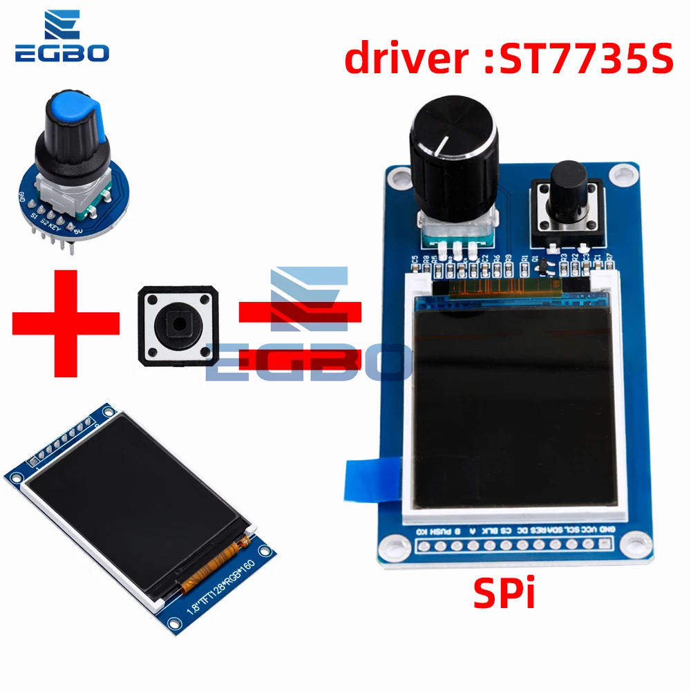 1.8 inch/2.4 inch TFT LCD Display with EC11 Rotary Encoder Combined Module and SPI Interface ST7735S ST7789 for Arduino thumbnail 3