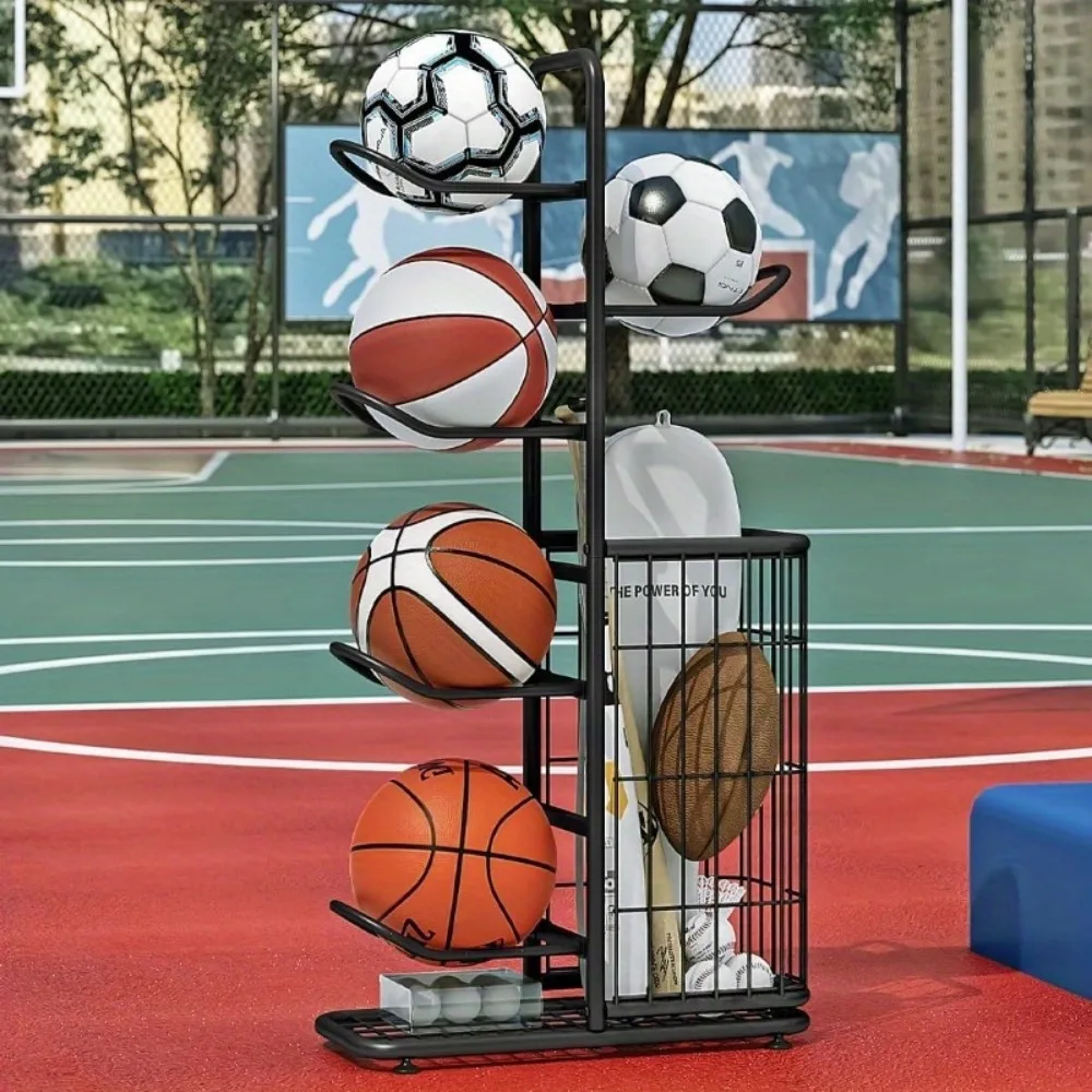 Indoor Children Basketball Storage Rack Put Ball Football Storage Basket Placed Rack Kindergarten Volleyball Stand Holder Space thumbnail 2