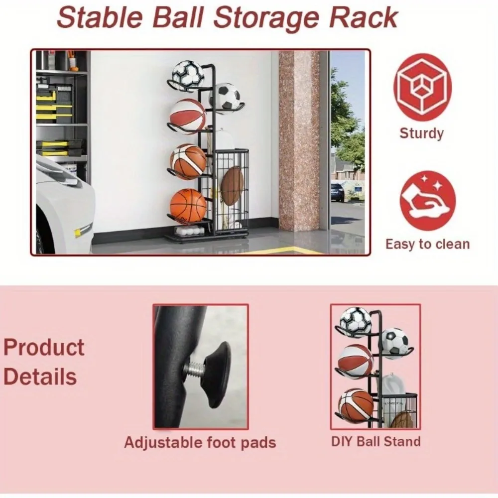 Indoor Children Basketball Storage Rack Put Ball Football Storage Basket Placed Rack Kindergarten Volleyball Stand Holder Space thumbnail 4