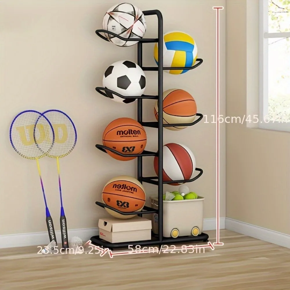 Indoor Children Basketball Storage Rack Put Ball Football Storage Basket Placed Rack Kindergarten Volleyball Stand Holder Space thumbnail 6