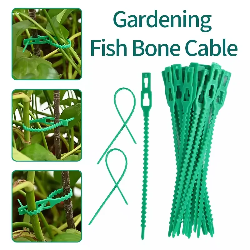 Wholesale Adjustable Plants Cable Ties Reusable Garden Self-locking Zip Cables Ties for Shrubs Support Fastener Loop Wrap Rings thumbnail 3