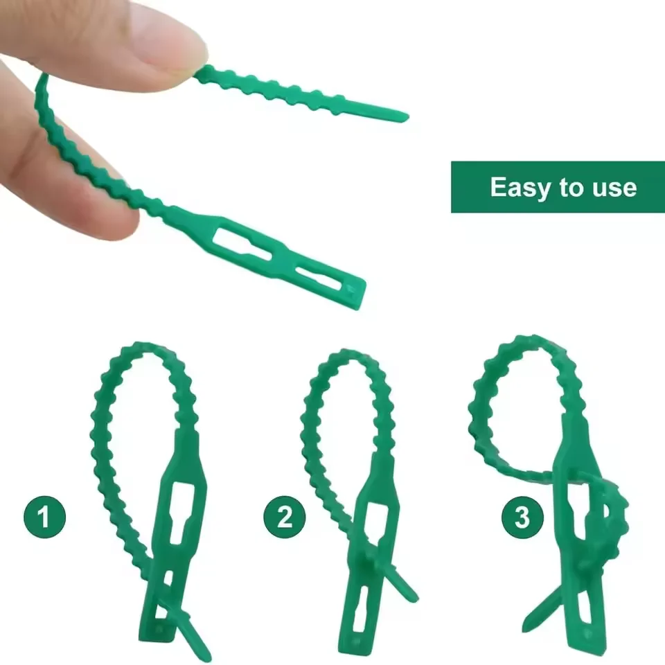 Wholesale Adjustable Plants Cable Ties Reusable Garden Self-locking Zip Cables Ties for Shrubs Support Fastener Loop Wrap Rings thumbnail 6