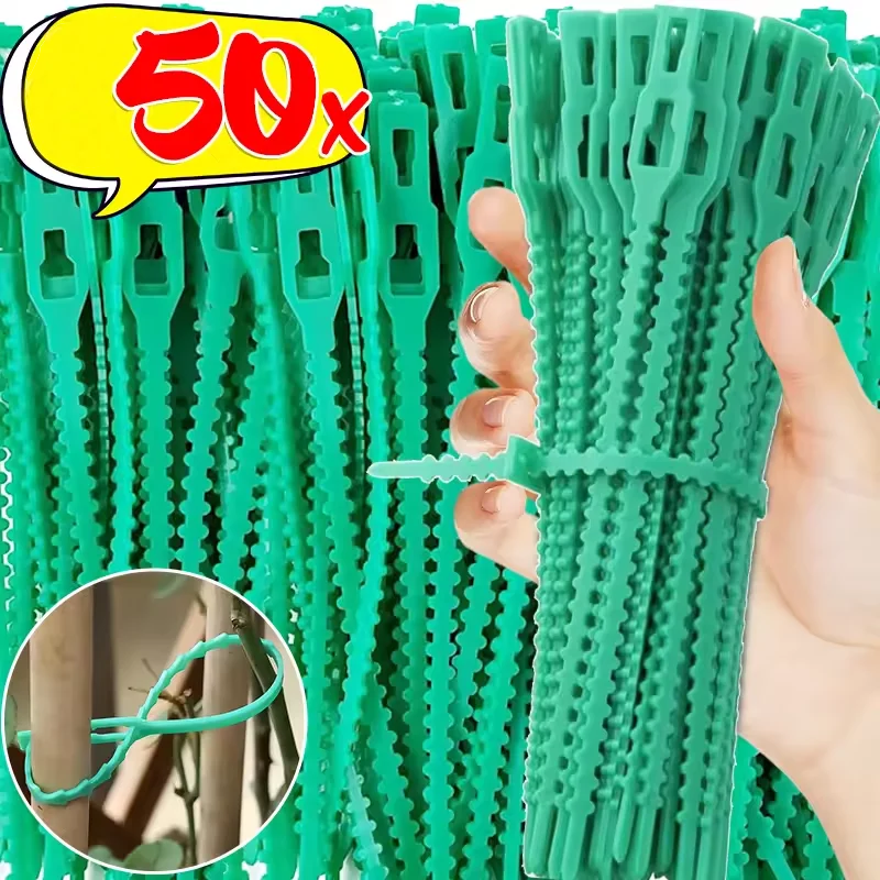 Wholesale Adjustable Plants Cable Ties Reusable Garden Self-locking Zip Cables Ties for Shrubs Support Fastener Loop Wrap Rings thumbnail 4