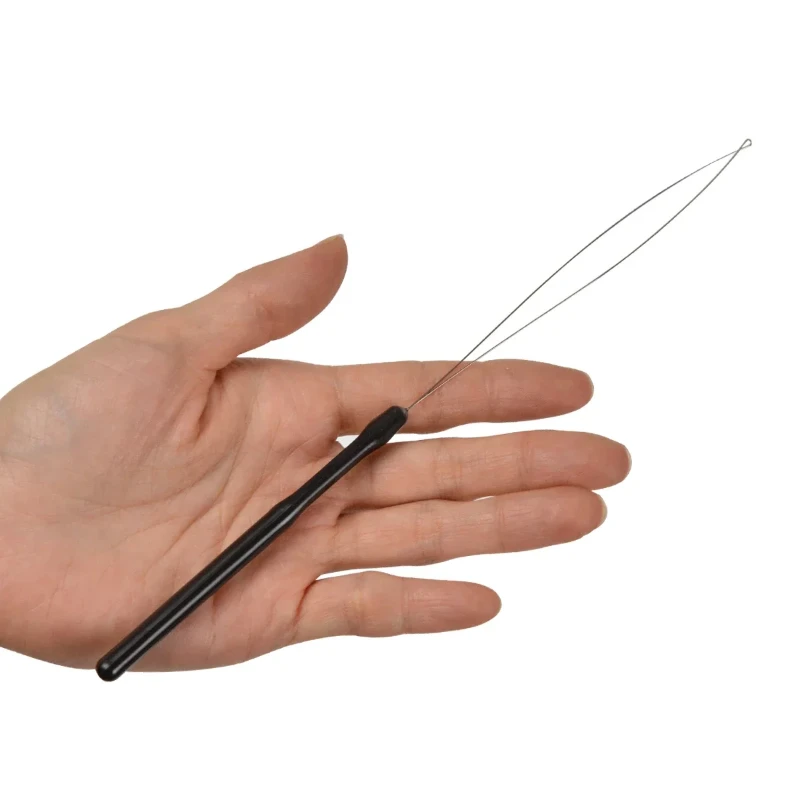 10 pcs Hair Extensions Loop Needle Pulling Hook Tool Needle Threader Loop Tool for Silicone Microlink Beads thumbnail 3