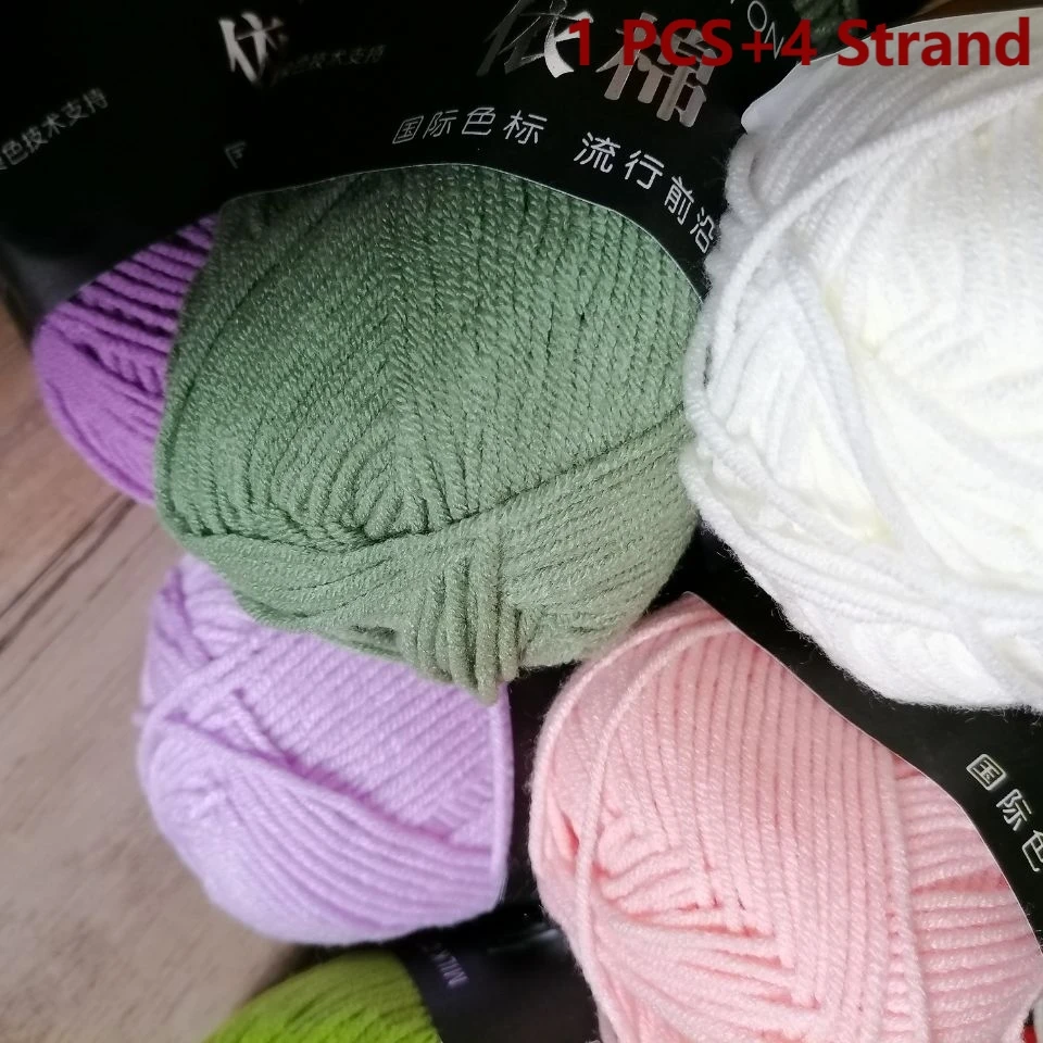 Organic Cotton Yarn 4ply Baby Milk Knitted Yarn For Craft Sweater Hat Dolls Scarves 1 Ball 50g Soft Wool Crochet Yarn Wholesale thumbnail 2
