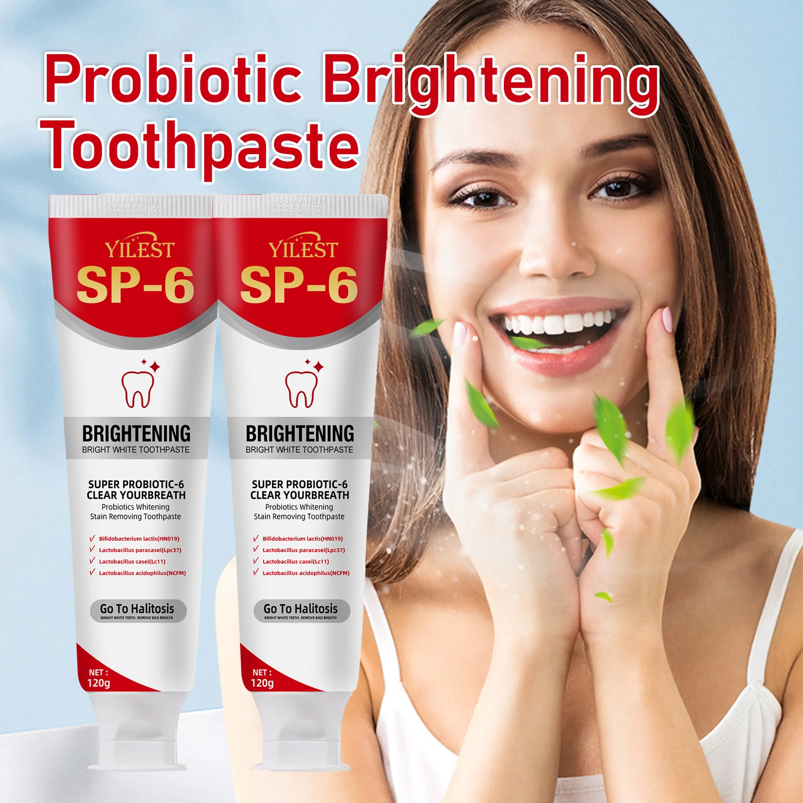 SP-6 Probiotic Toothpaste Whitening Toothpaste Remove Plaque Prevent Dental Caries Oral Hygiene Clean Fresh Breath Gum Care 120g thumbnail 2