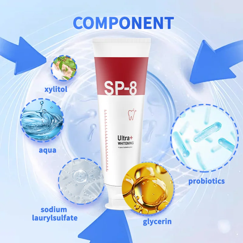 SP-8 Probiotic Toothpaste Toothbrush Set Oral Care Whiten Clean Remove Stains Fresh Breath Prevent Gum Bleeding Periodontitis thumbnail 5