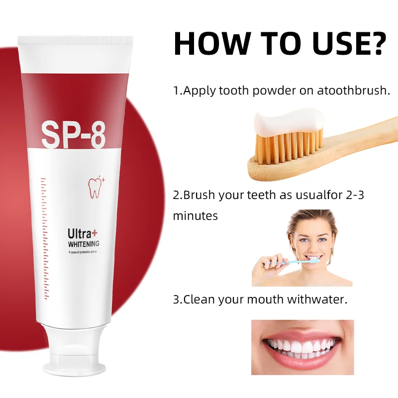SP-8 Probiotic Toothpaste Toothbrush Set Oral Care Whiten Clean Remove Stains Fresh Breath Prevent Gum Bleeding Periodontitis thumbnail 6