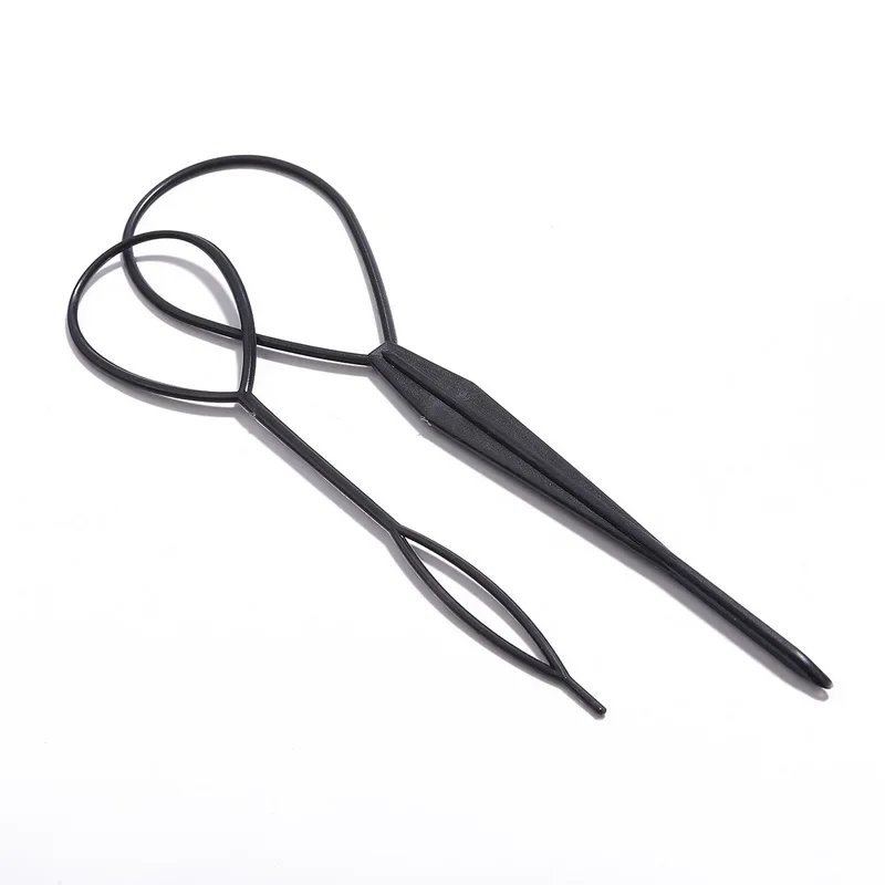 2pcs/S et Ponytail Creator Plastic Loop Black Pony Topsy Tail Clip Hair Accessories Braiding Maker Styling Tool For Women Girls thumbnail 4