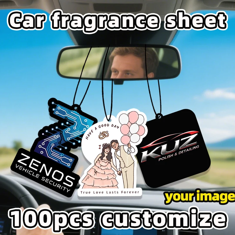 100pcsCustomized car air freshener free design car accessories aromatherapy any shape any picture can be customized advertising