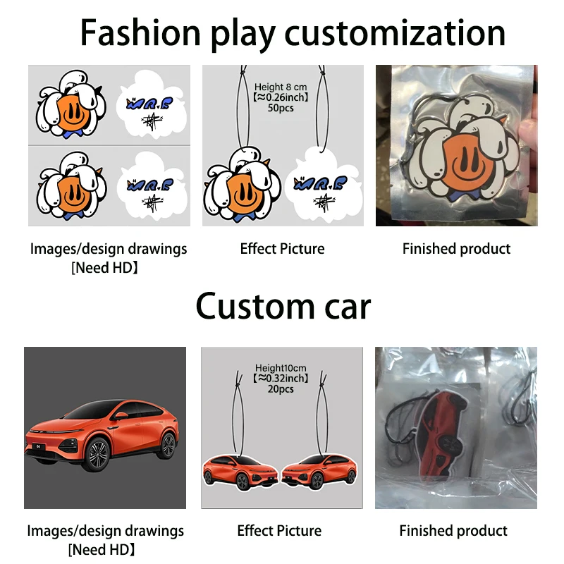 100pcsCustomized car air freshener free design car accessories aromatherapy any shape any picture can be customized advertising thumbnail 6