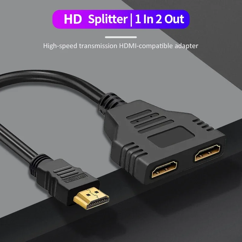 HDMI-Compatible Cable Splitter 1080P 2 Dual Port Y Splitter 1 In 2 Out Cable Adapter For Lcd Tv Box Ps3 Hdmi-Compatible Splitter thumbnail 6