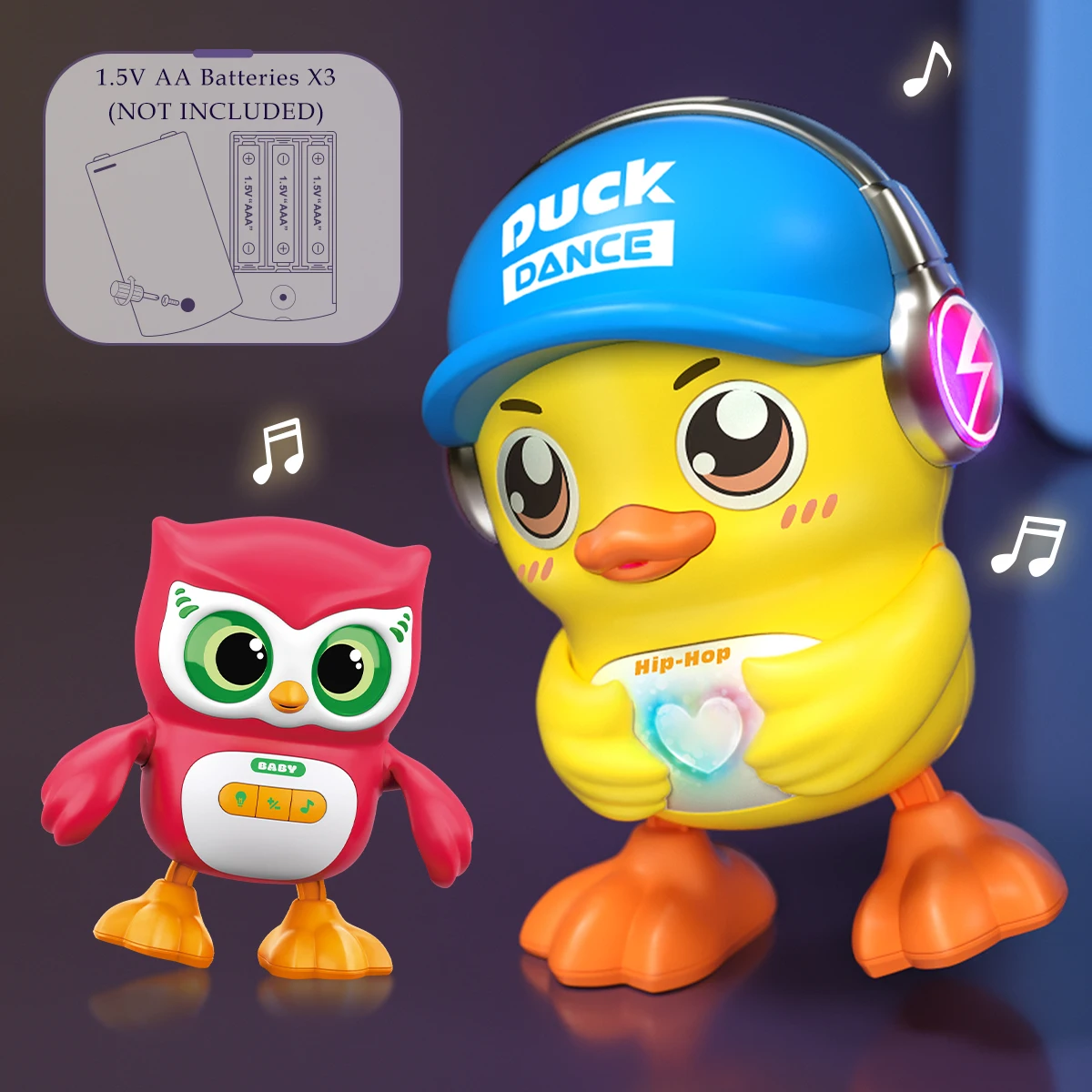 Cute Animals Electronic Toy, Owl Duck Pet with Music Light Dancing Adjustable Volume Moving Robot Mode for Children thumbnail 5