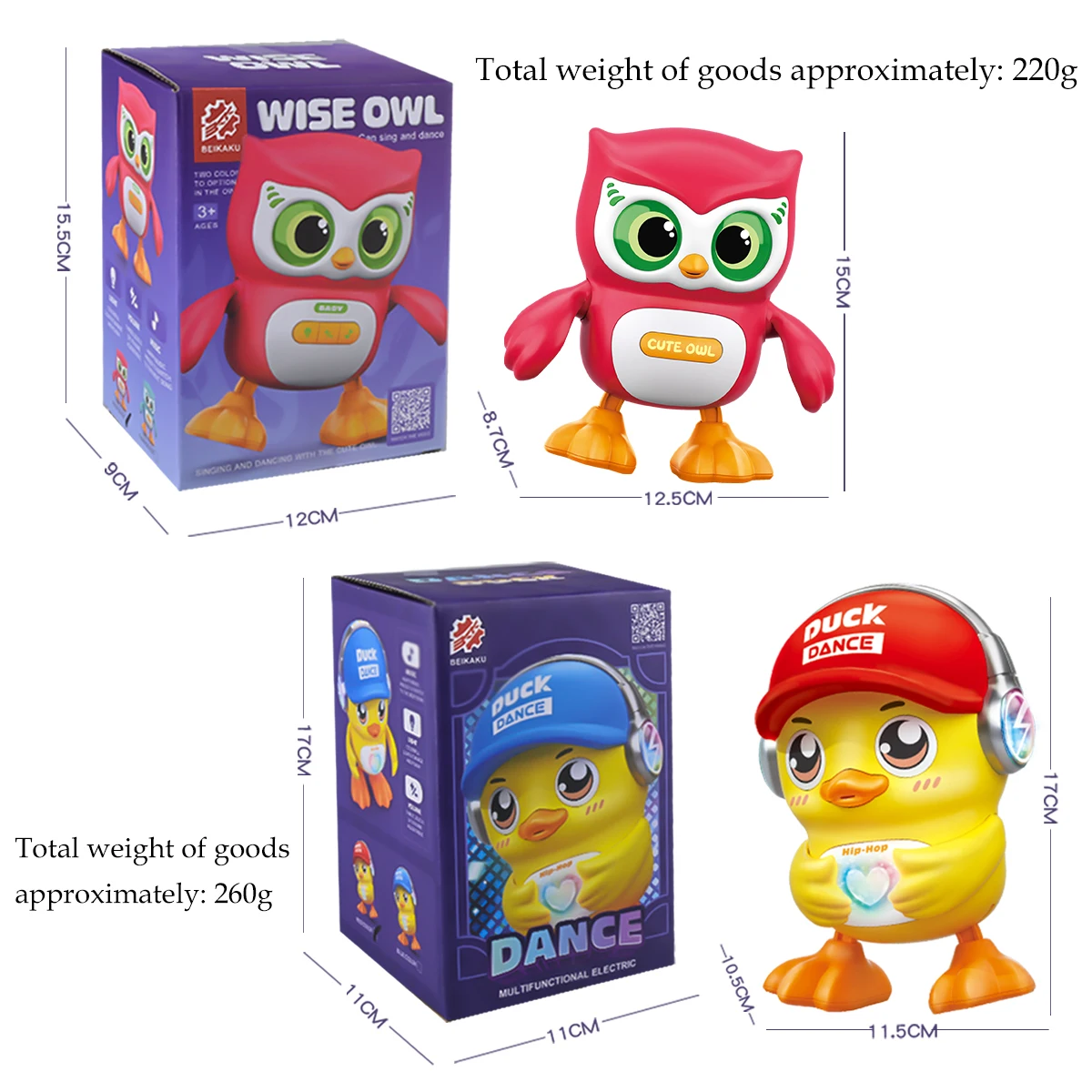 Cute Animals Electronic Toy, Owl Duck Pet with Music Light Dancing Adjustable Volume Moving Robot Mode for Children thumbnail 6