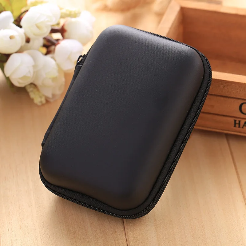 1PC Black Travel Data Cable Storage Bag Phone Cable Headphone Organizer Change Zipper Coin Purse - Compact Portable Cord Holder thumbnail 2