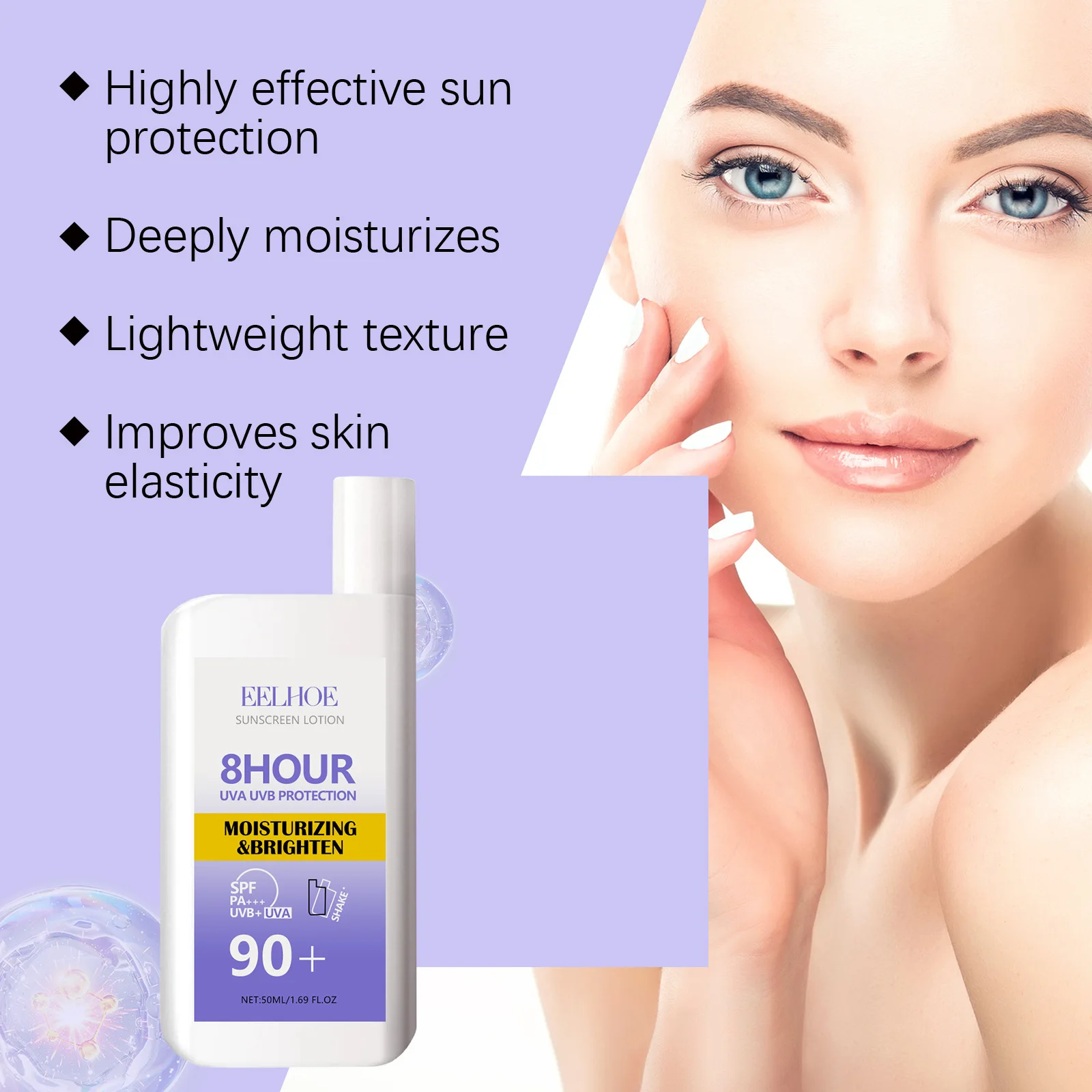 Sunscreen Cream Spf 90+ UV Protective Sunburn Repair Cream Sun Block Isolation Cream Moisturizing Oil-Control Skin Care Products thumbnail 6