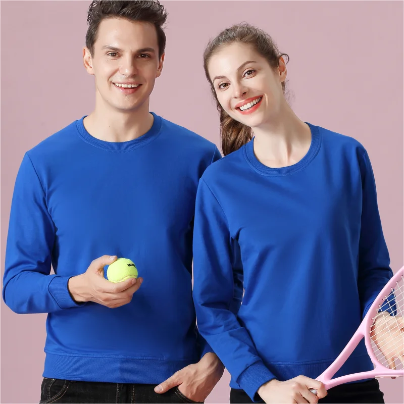 Fashion 100%Cotton Round Neck Sweater with fleece Custom Logo Printed Personal Group Brand Embroidery Design Men and Women thick thumbnail 4