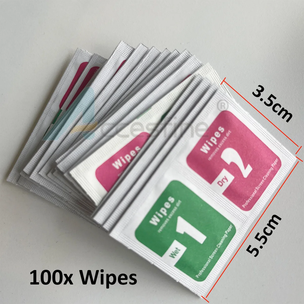 100pcs Tempered Glass Camera Lens Phone Screen Dust Removal Dry Wet Cleaning Wipes Paper tools Set alcohol pack for iPhone thumbnail 5