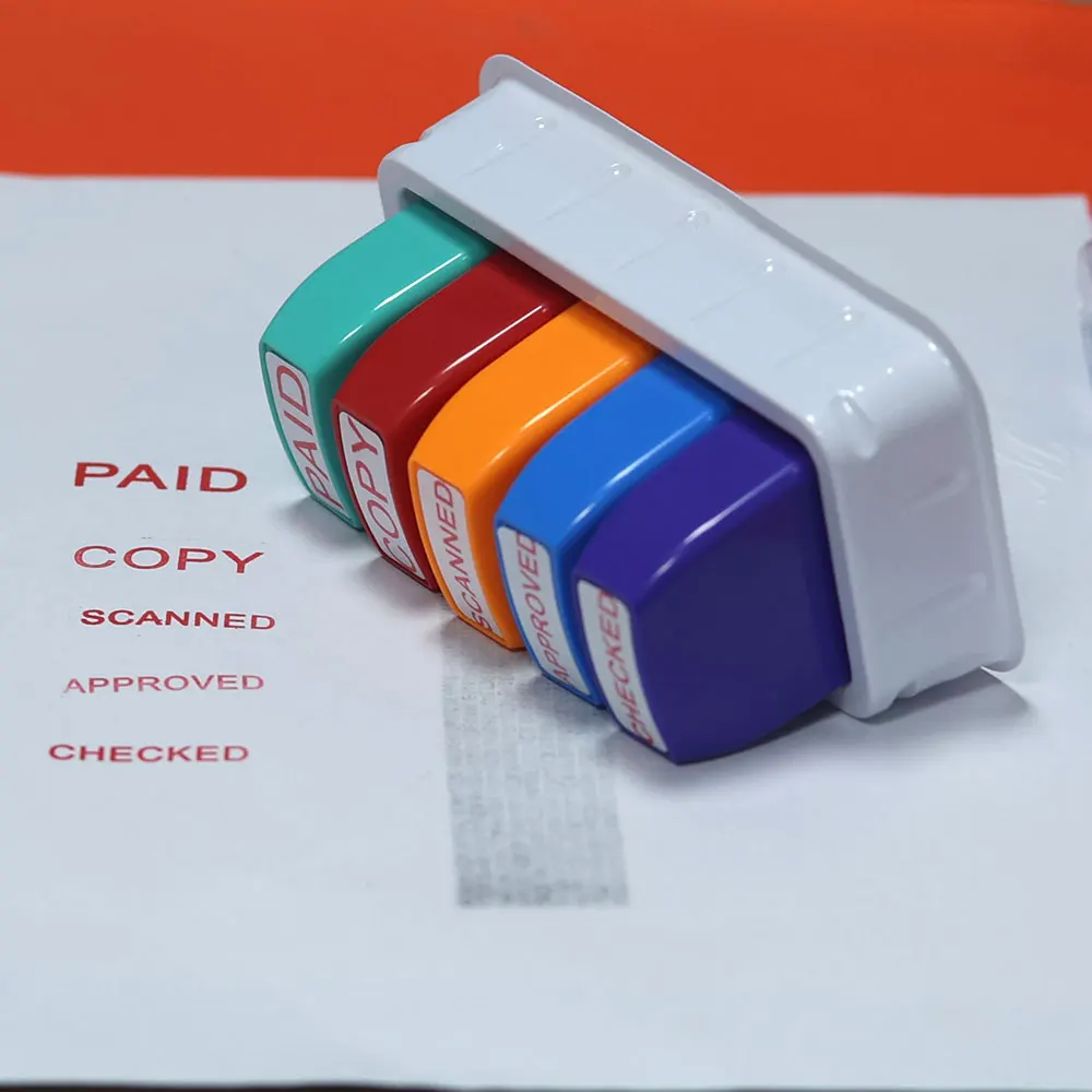 5 sets of financial seal PAID COPY SCANNED APPROVED CHECKED office supplies Financial supplies Clear mark Red mark with storage thumbnail 3