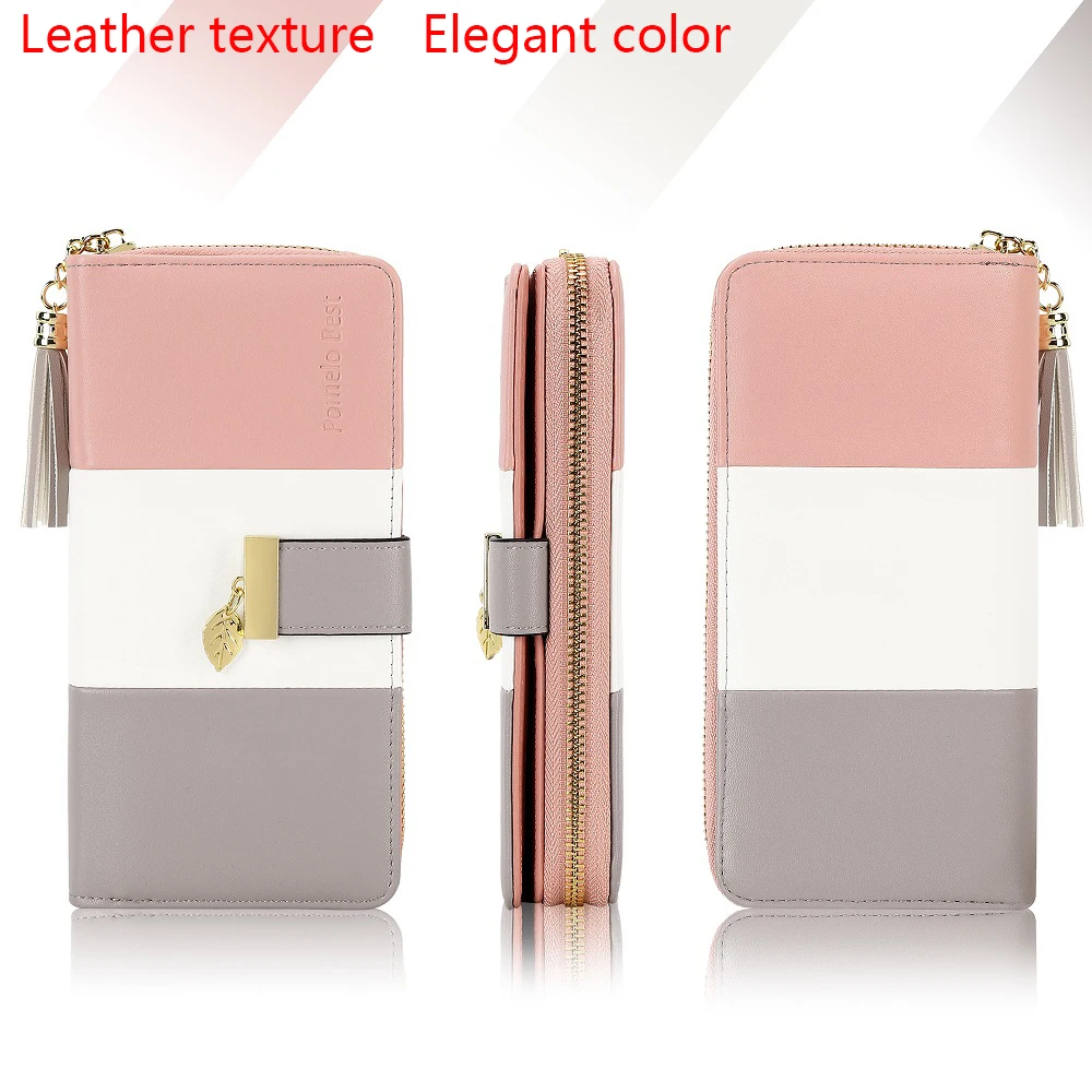 Latest model Fashion Zipper Wallets Womens large capacity Purses Handbags Coin Purse 9 Cards Holder PU Leather Billfold Wallet thumbnail 4