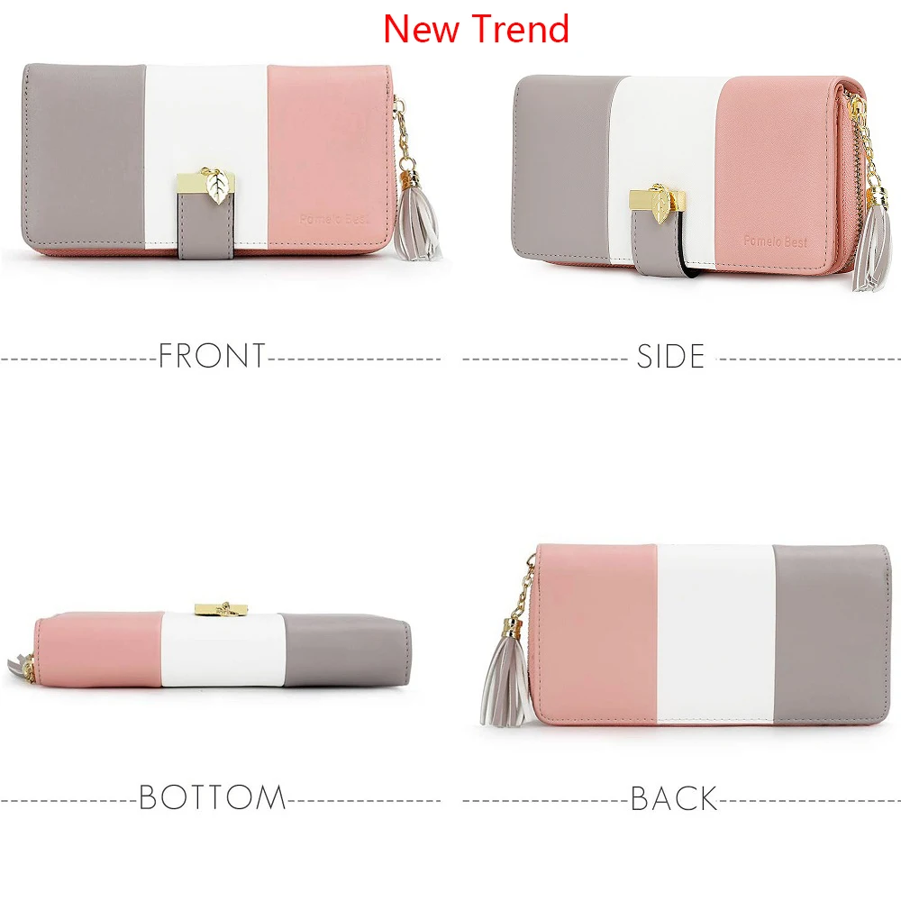 Latest model Fashion Zipper Wallets Womens large capacity Purses Handbags Coin Purse 9 Cards Holder PU Leather Billfold Wallet thumbnail 6