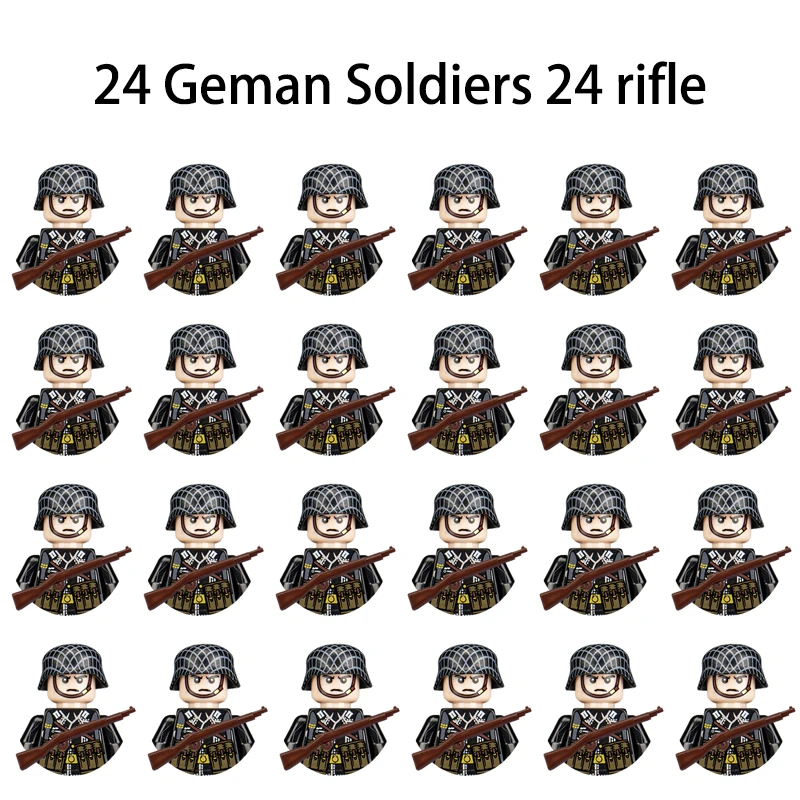 40/set World War II military building blocks National army soldier Character weapon assembly building block Children's toy gifts thumbnail 4