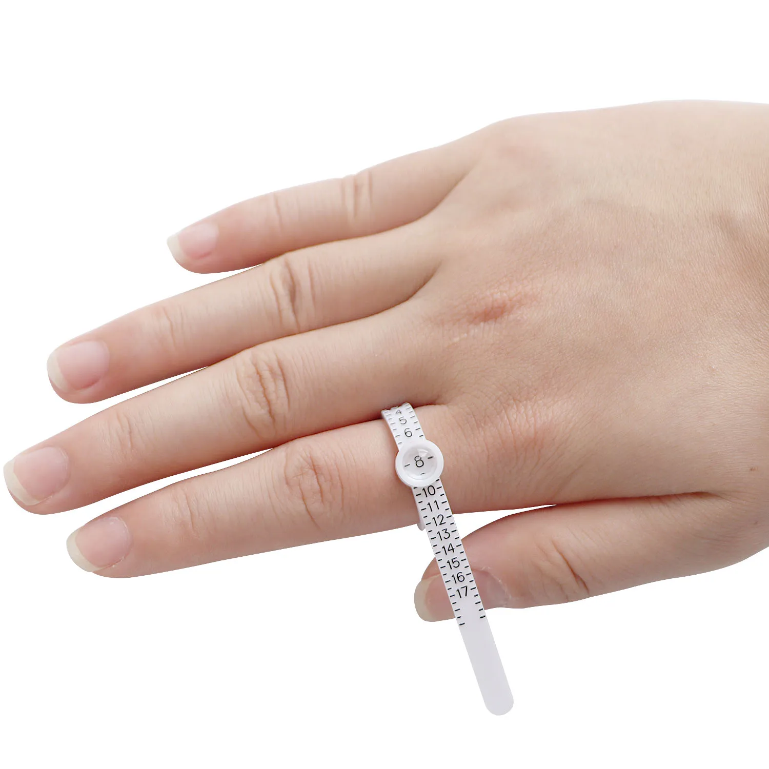 Adjustable Ring Sizer with Magnifier US/UK/EU/HK Size Chart Reusable Finger Measuring Tool for Accurate Ring Sizing thumbnail 6