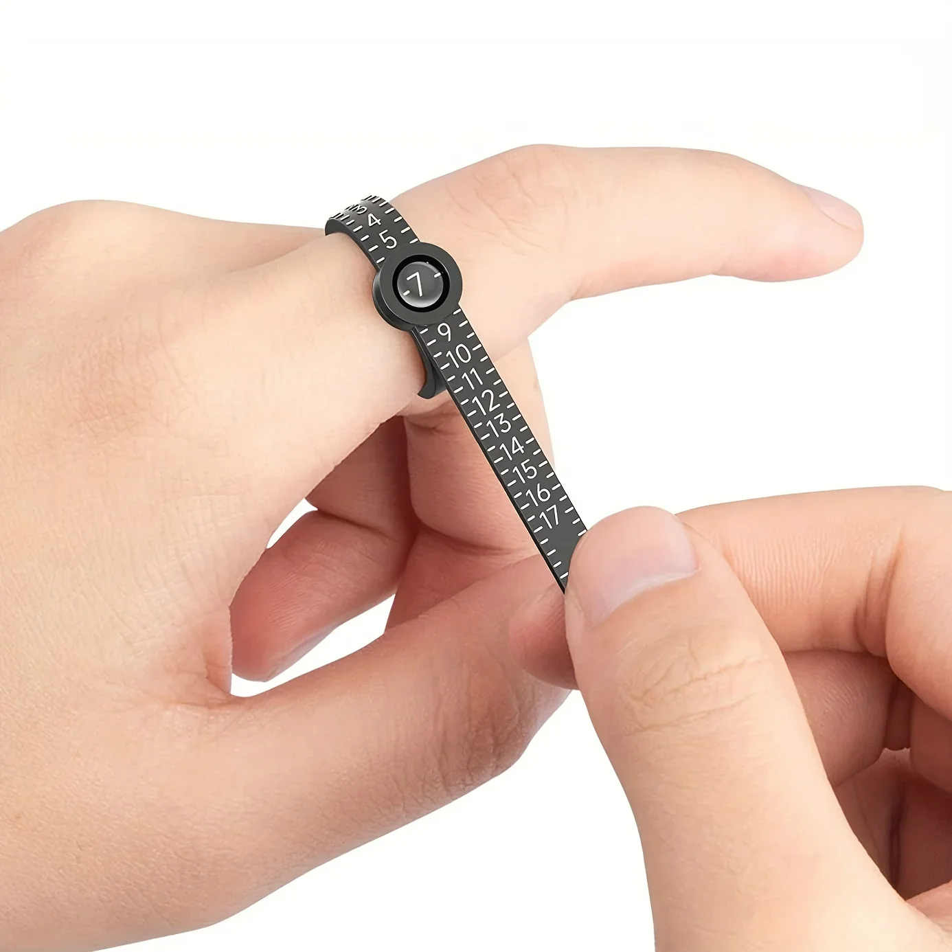 Adjustable Ring Sizer with Magnifier US/UK/EU/HK Size Chart Reusable Finger Measuring Tool for Accurate Ring Sizing thumbnail 4