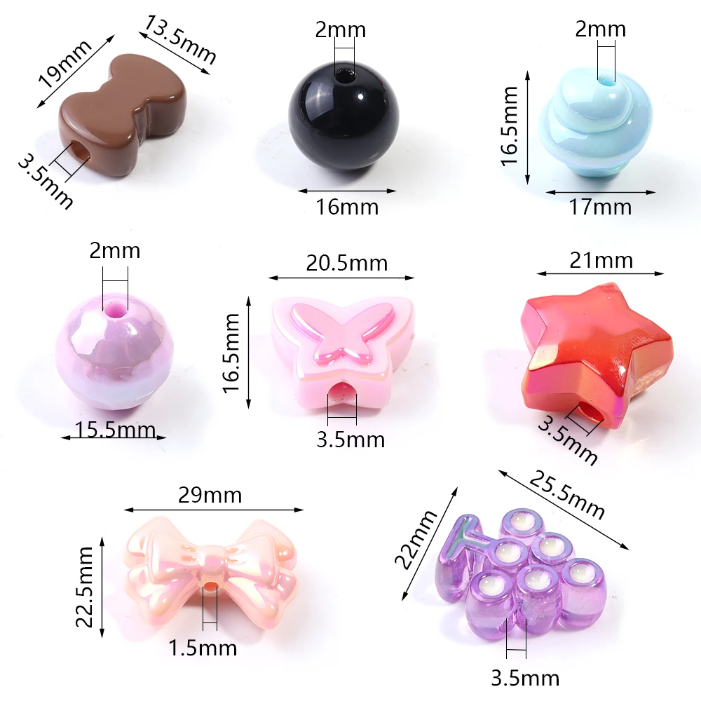 45G Mixing Style Multiple Color Acrylic Beads DIY Mobile Phone Chain Cartoon Phone Case Decoration Accessories Making thumbnail 2