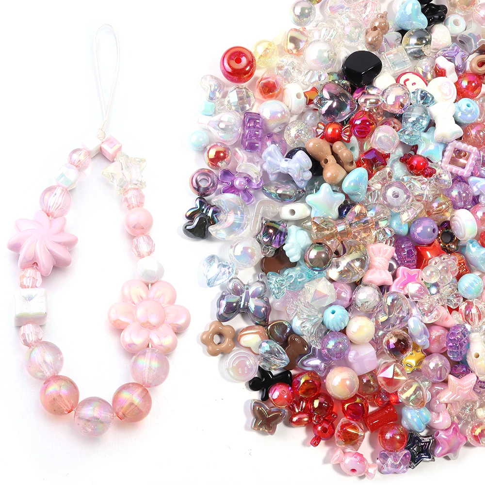 45G Mixing Style Multiple Color Acrylic Beads DIY Mobile Phone Chain Cartoon Phone Case Decoration Accessories Making thumbnail 4
