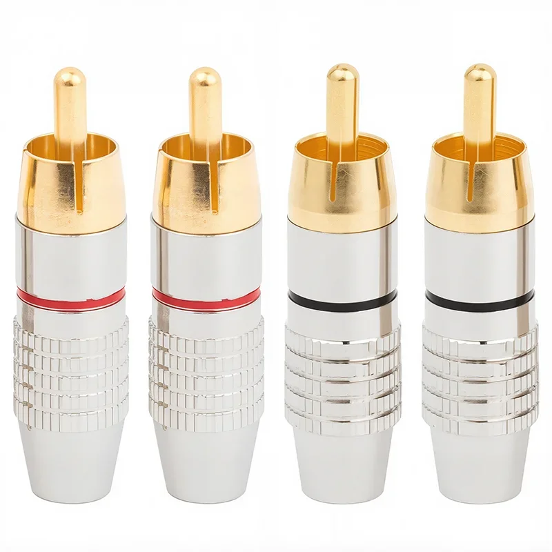 4/10Pcs RCA Connector Solder-Free Male Plug Adapter for Audio Video CCTV Camera Cable Plug thumbnail 6