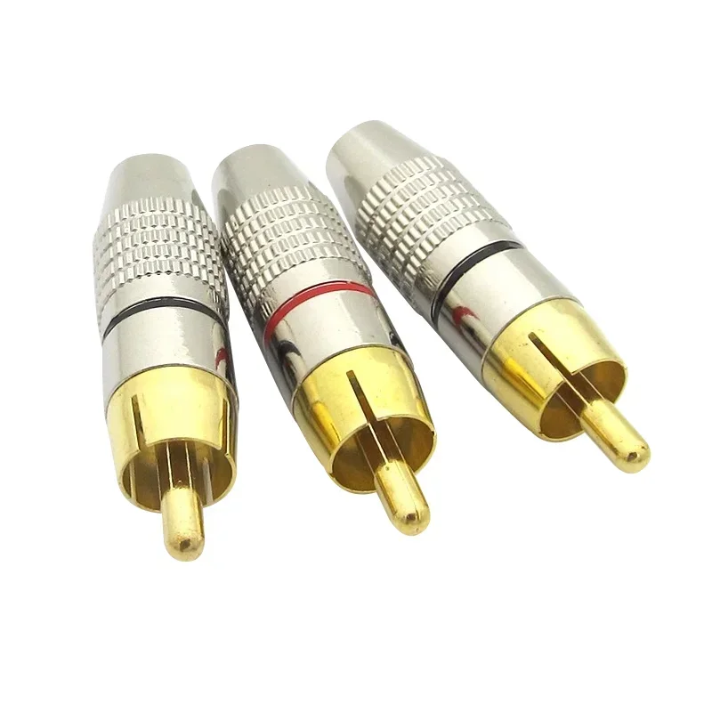 4/10Pcs RCA Connector Solder-Free Male Plug Adapter for Audio Video CCTV Camera Cable Plug thumbnail 5