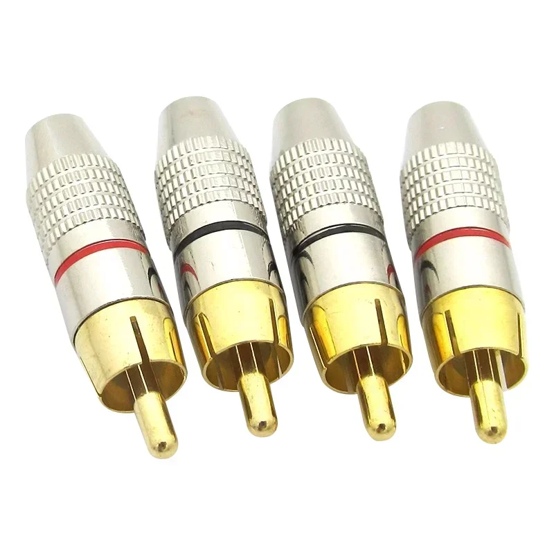 4/10Pcs RCA Connector Solder-Free Male Plug Adapter for Audio Video CCTV Camera Cable Plug thumbnail 3