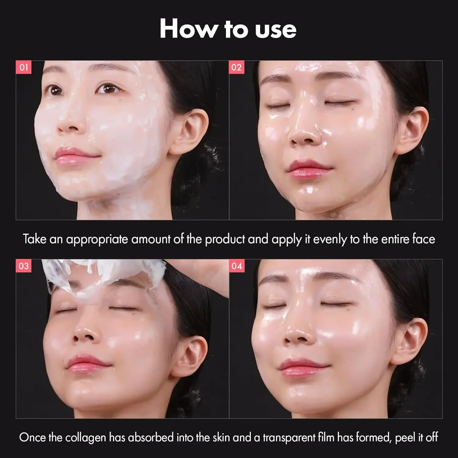 Real Collagen Fit, Collagen Wrapping Mask, Collagen 670,000ppm, Peel Off Facial Mask for elasticity, Hydrating, Glow, Glass Skin thumbnail 4