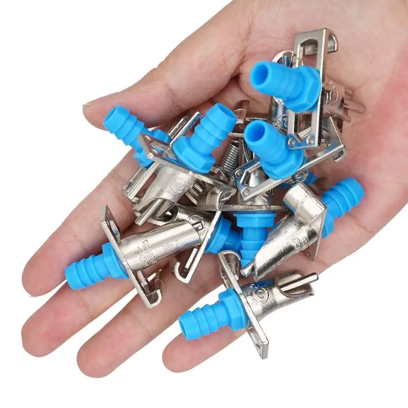 10/20 Set Rabbit Nipple Drinker Farm Animal Drinking Tools Rodent Automatic Galvanized Waterer Feeder Equipment with 8mm Hose thumbnail 3