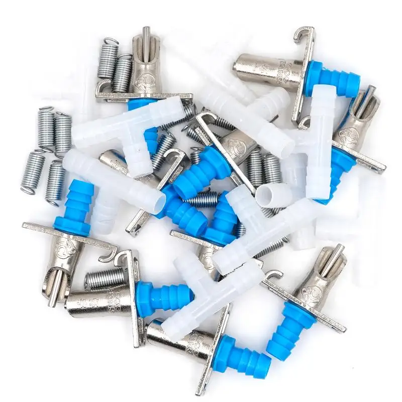 10/20 Set Rabbit Nipple Drinker Farm Animal Drinking Tools Rodent Automatic Galvanized Waterer Feeder Equipment with 8mm Hose thumbnail 2