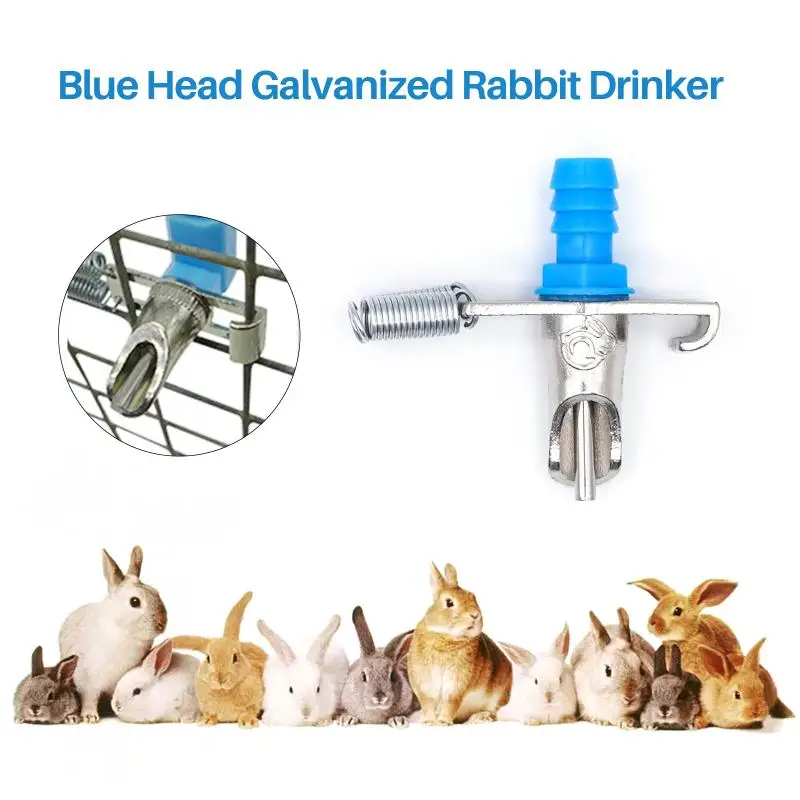 10/20 Set Rabbit Nipple Drinker Farm Animal Drinking Tools Rodent Automatic Galvanized Waterer Feeder Equipment with 8mm Hose thumbnail 4