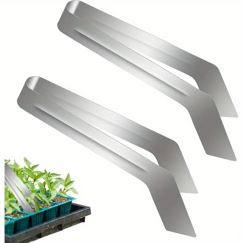 Seedling Transplant Tongs Gardening Plant Stainless Steel Seedling Remove Transplanting Pliers Supplies Plant Seed Starting Tool thumbnail 2