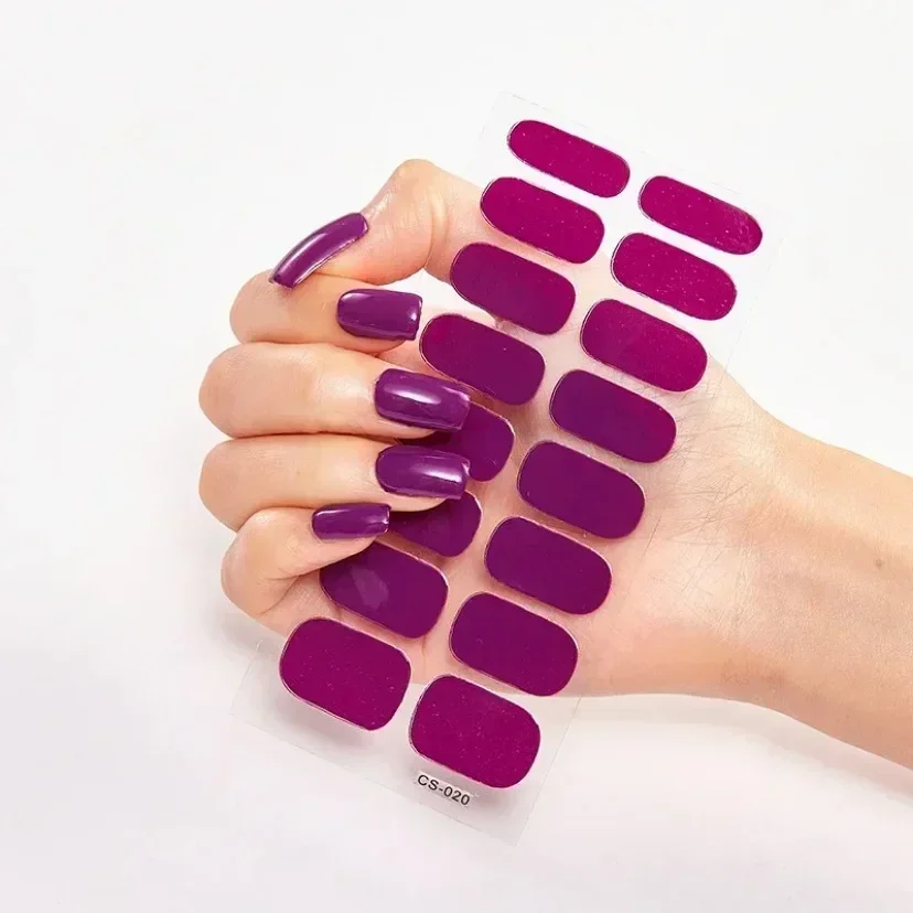16Tips Wine Red Nail Stickers Long-Lasting Solid Color Full Nail Wraps Self-Adhesive Slider Nail Art DIY Stickers Manicure Decor thumbnail 4