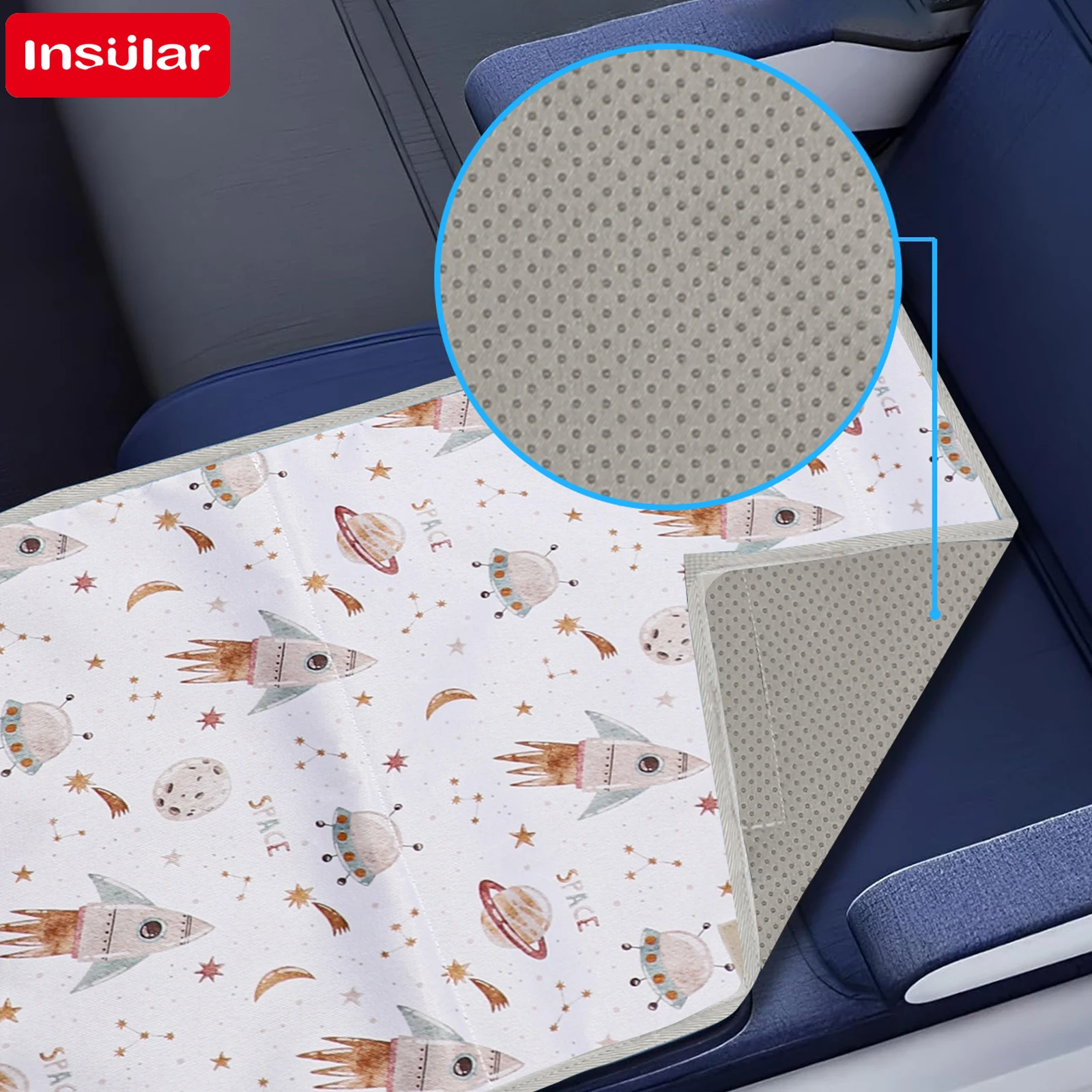 INSULAR Airplane Seat Extender Waterproof Children Plane Seat Extension Pad Cartoon Kids Plane Travel Hammock Bed Easy To Clean thumbnail 3