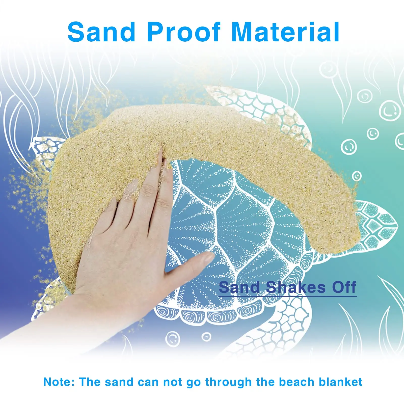 Beach Blanket Super Large 79 x 83 Inch Sandproof Waterproof Soft Comfortable Material Light Weight Portable for Beach Outdoor thumbnail 3