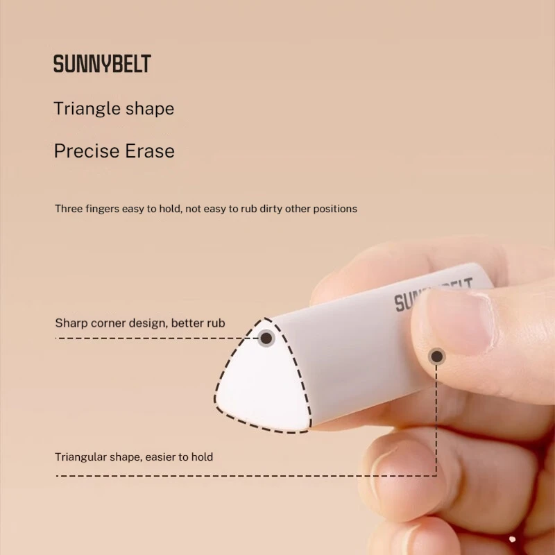 SUNNYBELT Super Clean Triangular Eraser for Students Exam Writing Wipes into Strips Leaving No Marks thumbnail 4