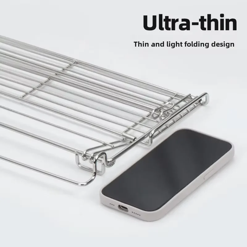 Outdoor Aluminum Table Side Storage Rack Hanging Mesh IGT Table Expansion Bracket Folding Table Extension Basket Folding Rack thumbnail 5