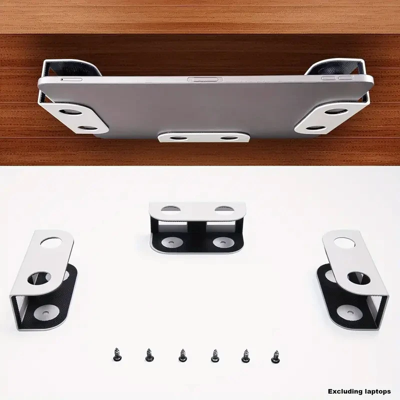 New Under Table Laptop Holder Portable Notebook Storage Bracket Stand Mount Desktop Organizer For Home Office Easy To Install thumbnail 5