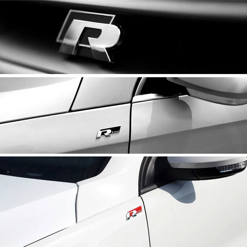 3D Metal Car Body Sticker RLine R Emblem Sticker For Volkswagen Passat b6 Golf Amarok T5 Phaeton Polo Car Body Decoration Paster thumbnail 4
